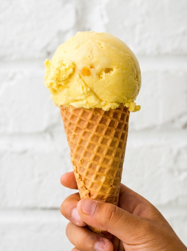 Mango ice cream cone